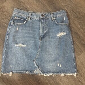 We The Free Blue Distressed Mini Skirt size 27